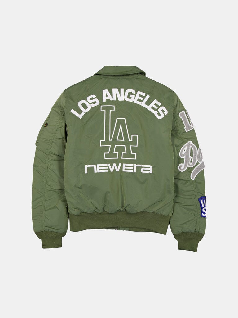 LOS ANGELES DODGERS X ALPHA X NEW ERA MA-1 COLLARED BOMBER JACKET (GRE GREEN | Alpha Industries