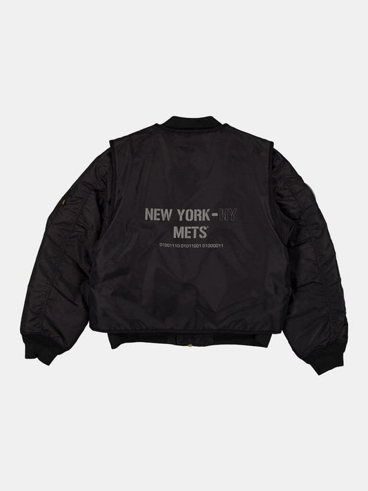 NEW YORK METS X ALPHA X NEW ERA MA-1 BOMBER JACKET WITH VEST BLACK | Alpha Industries
