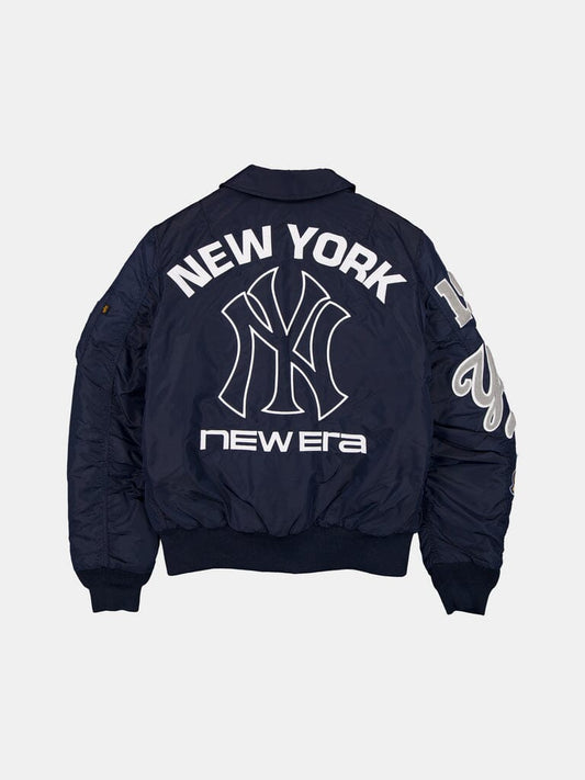 NEW YORK YANKEES X ALPHA X NEW ERA MA-1 COLLARED BOMBER JACKET NAVY | Alpha Industries
