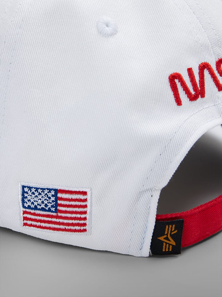 NASA Worm Logo Cap WHITE | Alpha Industries