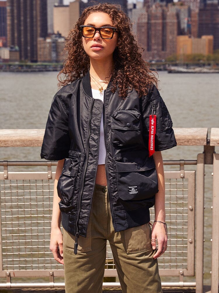 L-2B Short Sleeve Bomber Jacket BLACK | Alpha Industries