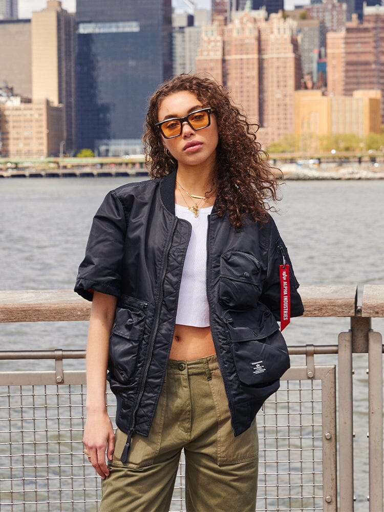 L-2B Short Sleeve Bomber Jacket BLACK | Alpha Industries