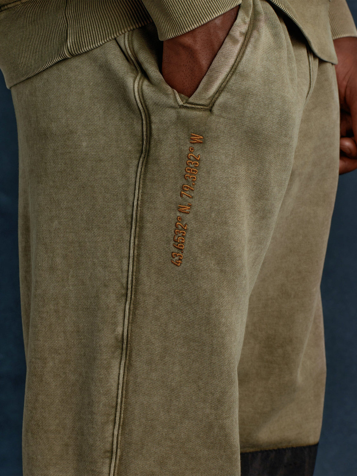 OVO X Alpha Garment Dye Fleece Pants OG-107 GREEN | Alpha Industries