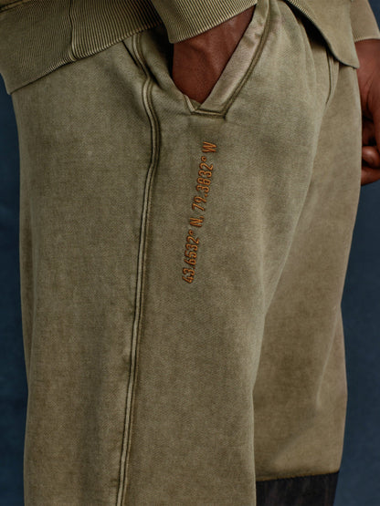OVO X Alpha Garment Dye Fleece Pants OG-107 GREEN | Alpha Industries