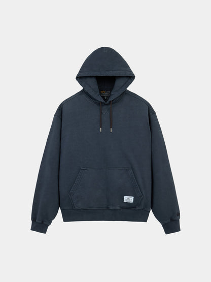 ESSENTIAL HOODIE BATTLEWASH SWEATSHIRT BLACK | Alpha Industries