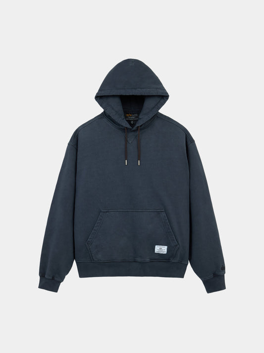 ESSENTIAL HOODIE BATTLEWASH SWEATSHIRT BLACK | Alpha Industries