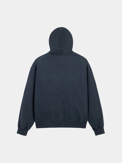 ESSENTIAL HOODIE BATTLEWASH SWEATSHIRT BLACK | Alpha Industries