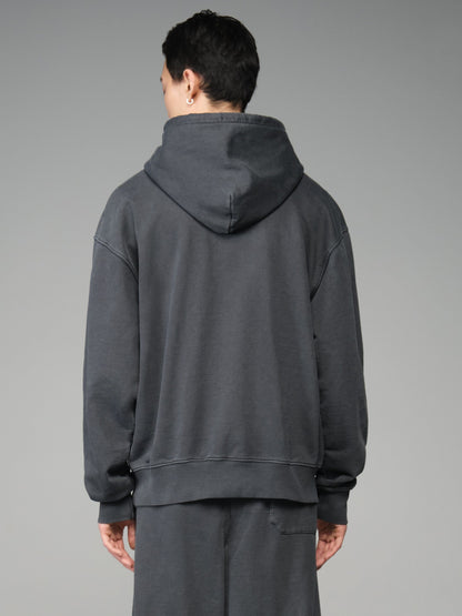 ESSENTIAL HOODIE BATTLEWASH SWEATSHIRT BLACK | Alpha Industries