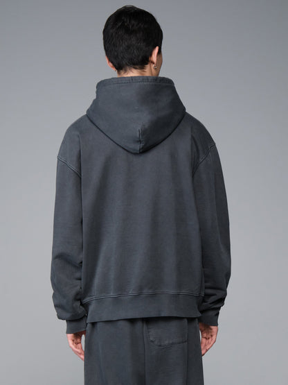 ESSENTIAL HOODIE BATTLEWASH SWEATSHIRT BLACK | Alpha Industries
