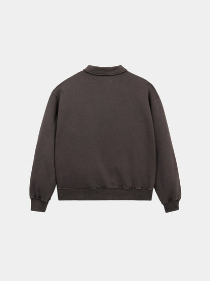 ESSENTIAL 1/4 ZIP BATTLEWASH SWEATSHIRT HICKORY | Alpha Industries