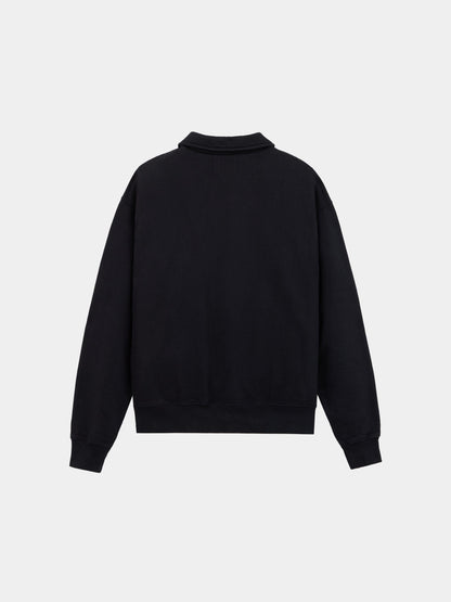 ESSENTIAL 1/4 ZIP SWEATSHIRT BLACK | Alpha Industries