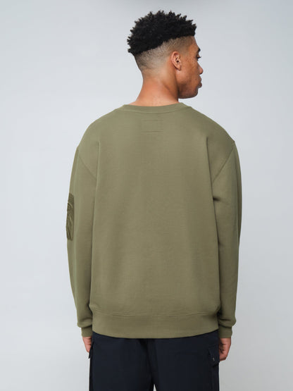UTILITY POCKET CREW SWEATSHIRT BLACK | Alpha Industries