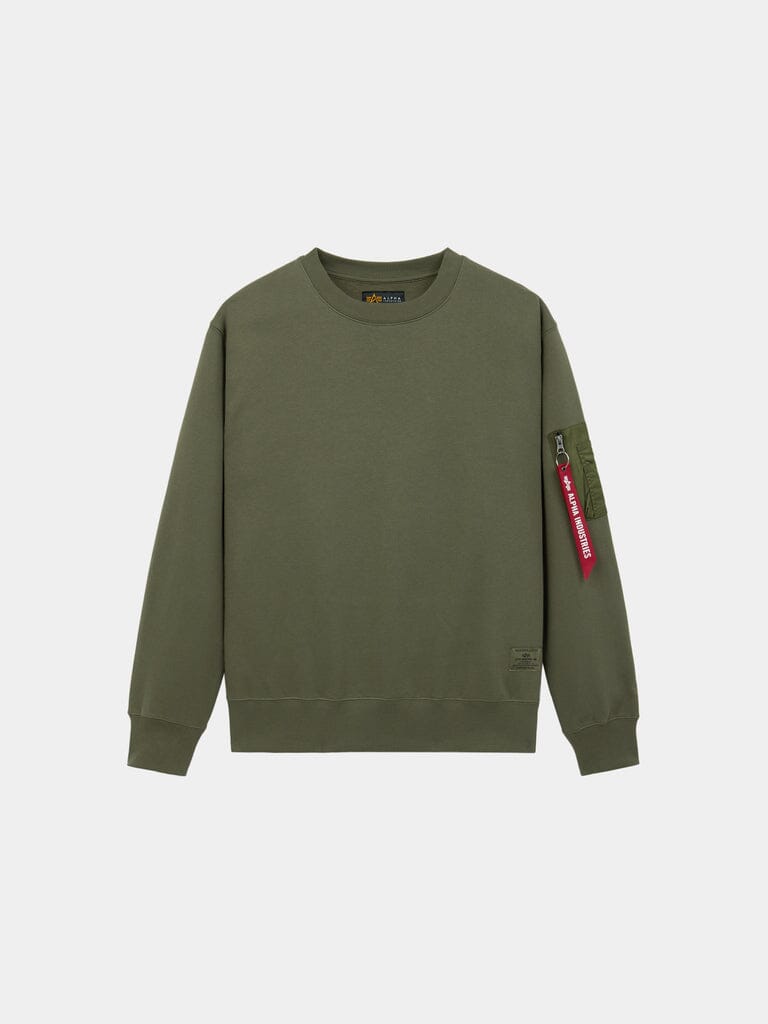 UTILITY POCKET CREW SWEATSHIRT BLACK | Alpha Industries