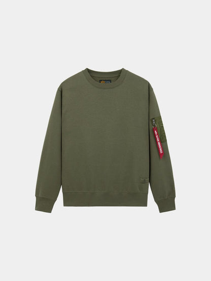 UTILITY POCKET CREW SWEATSHIRT BLACK | Alpha Industries
