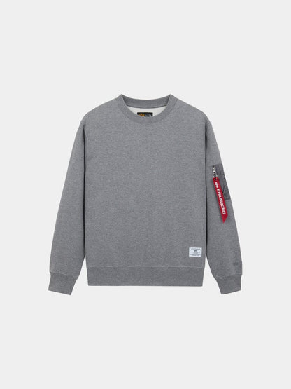 UTILITY POCKET CREW SWEATSHIRT BLACK | Alpha Industries