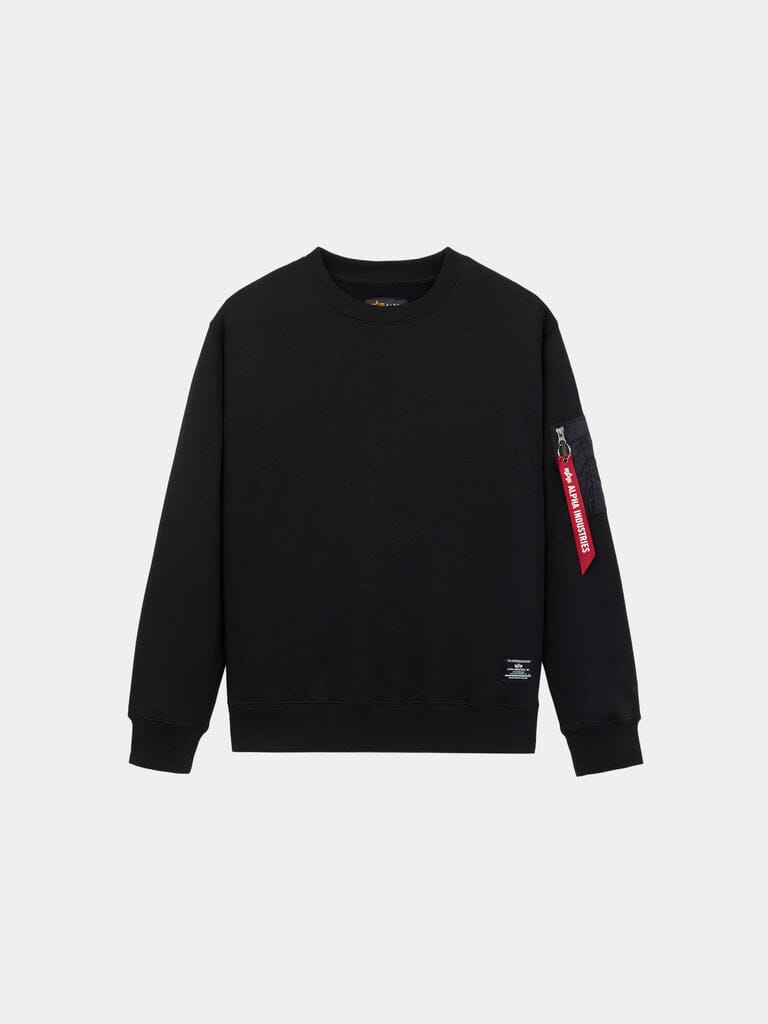 UTILITY POCKET CREW SWEATSHIRT BLACK | Alpha Industries