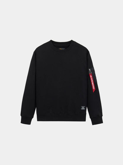 UTILITY POCKET CREW SWEATSHIRT BLACK | Alpha Industries