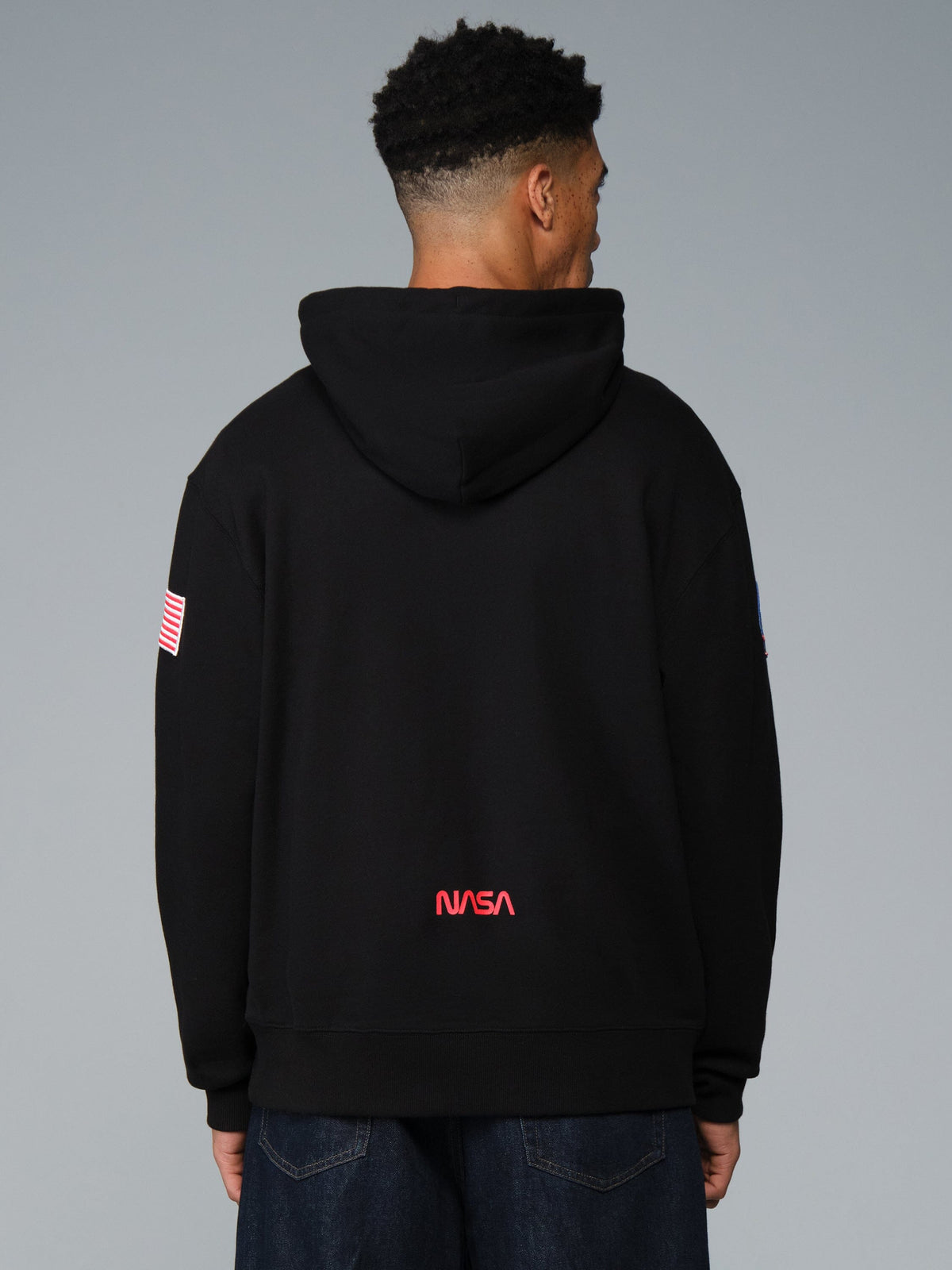 NASA ESSENTIAL HOODIE SWEATSHIRT BLACK | Alpha Industries