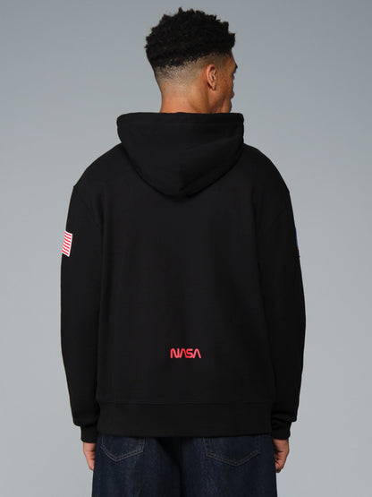 NASA ESSENTIAL HOODIE SWEATSHIRT BLACK | Alpha Industries