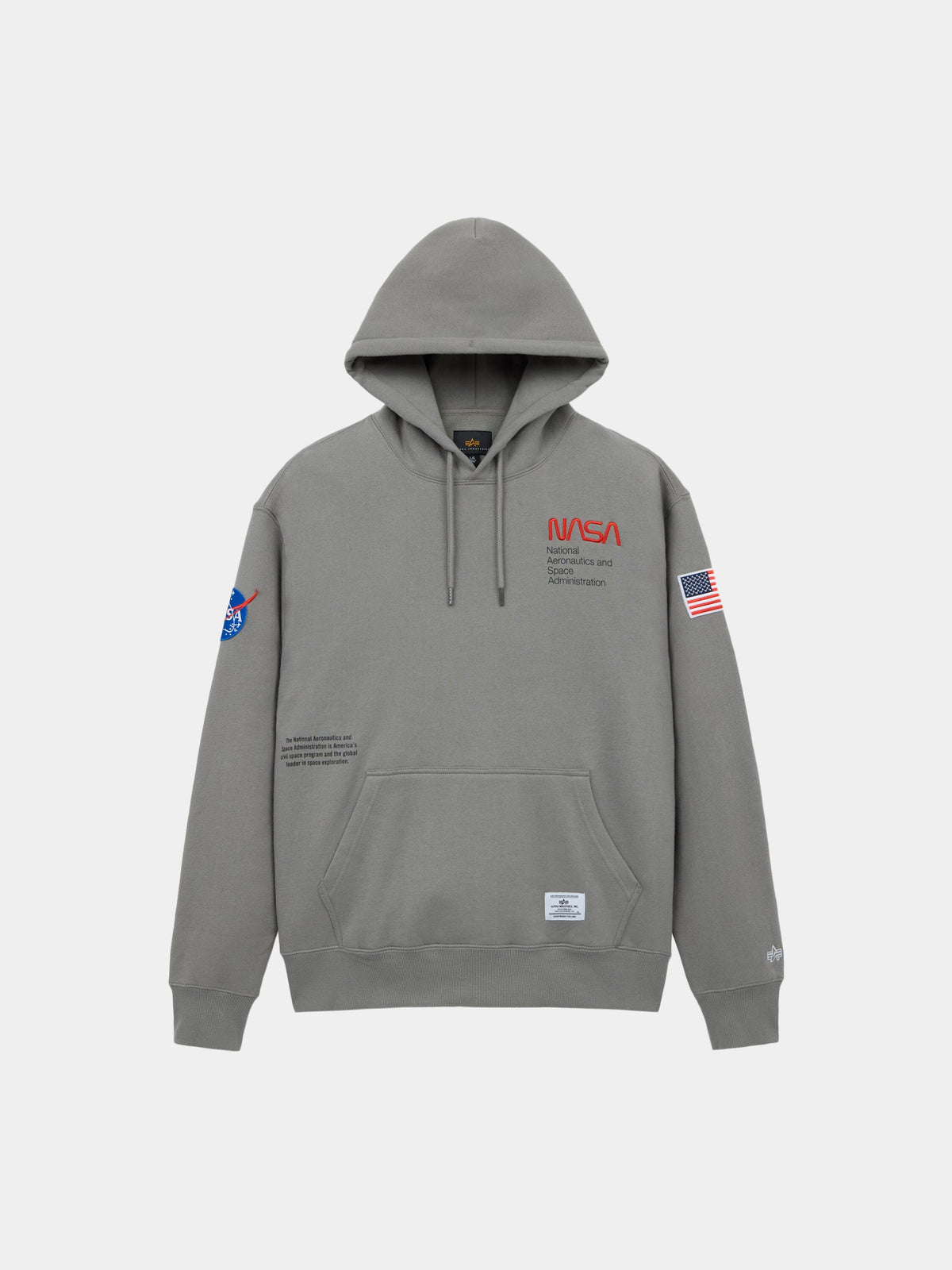 NASA ESSENTIAL HOODIE SWEATSHIRT BLACK | Alpha Industries
