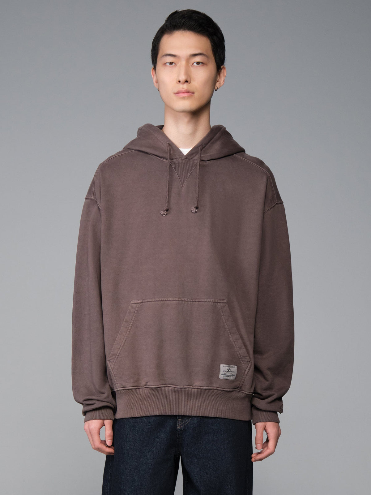 ESSENTIAL HOODIE FREIGHT SWEATSHIRT HICKORY | Alpha Industries