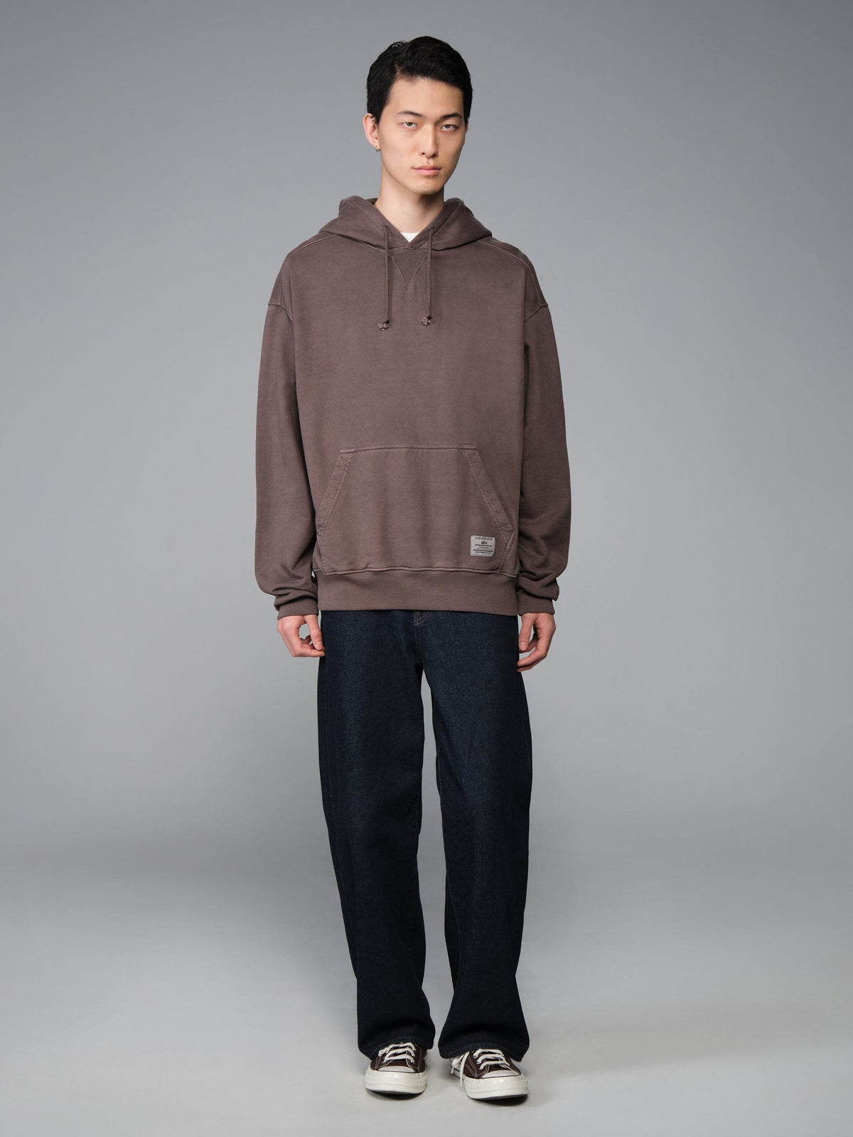 ESSENTIAL HOODIE FREIGHT SWEATSHIRT HICKORY | Alpha Industries