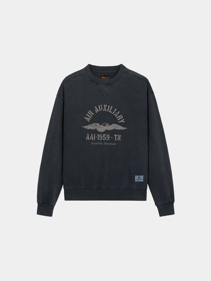 ESSENTIAL CREW AIR AUX SWEATSHIRT BLACK | Alpha Industries