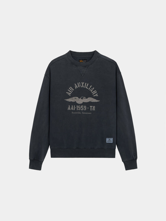 ESSENTIAL CREW AIR AUX SWEATSHIRT BLACK | Alpha Industries
