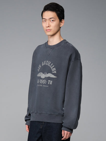 ESSENTIAL CREW AIR AUX SWEATSHIRT BLACK | Alpha Industries
