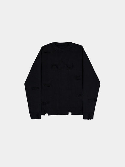 Distressed Logo Pullover BLACK | Alpha Industries