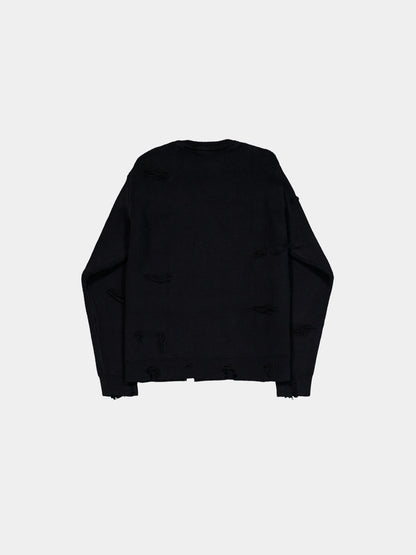 Distressed Logo Pullover BLACK | Alpha Industries