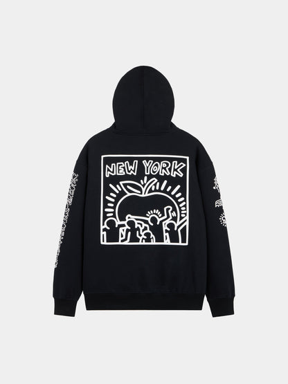 Keith Haring x Alpha New York Graphic Hoodie BLACK | Alpha Industries