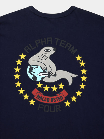Relaxed Alpha Seal Tee REPLICA BLUE | Alpha Industries