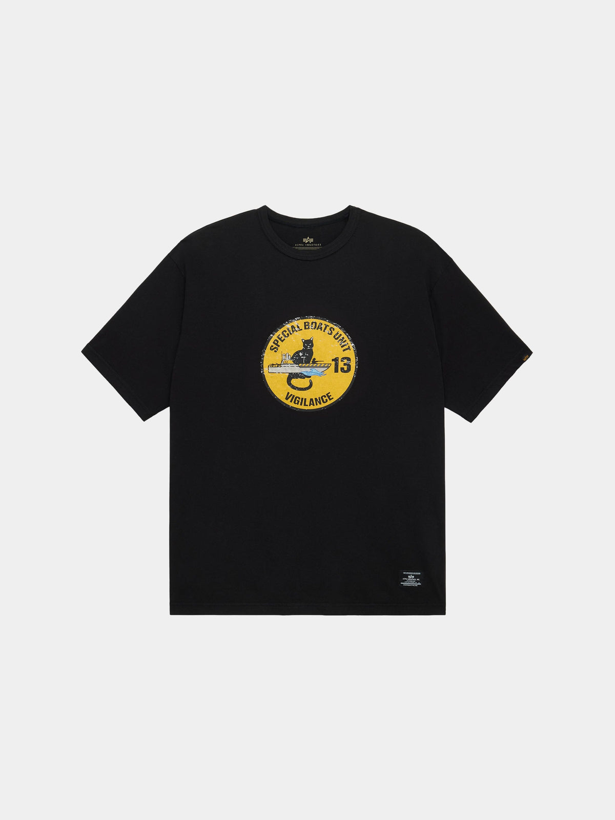 Relaxed Black Cat Tee BLACK | Alpha Industries