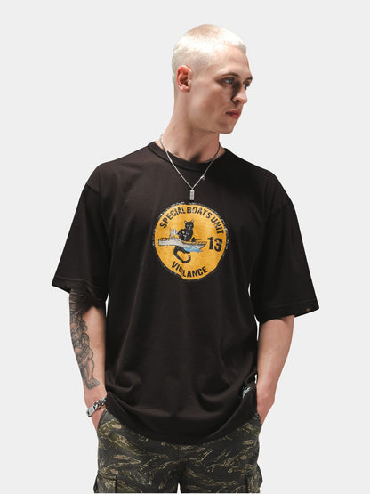 Relaxed Black Cat Tee BLACK | Alpha Industries