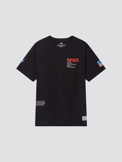 NASA WORM LOGO ESSENTIAL TEE BLACK | Alpha Industries
