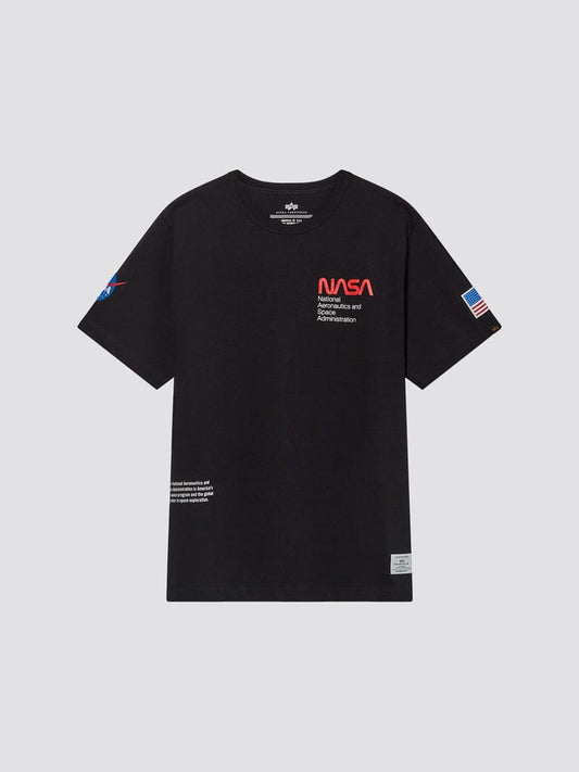 NASA WORM LOGO ESSENTIAL TEE BLACK | Alpha Industries