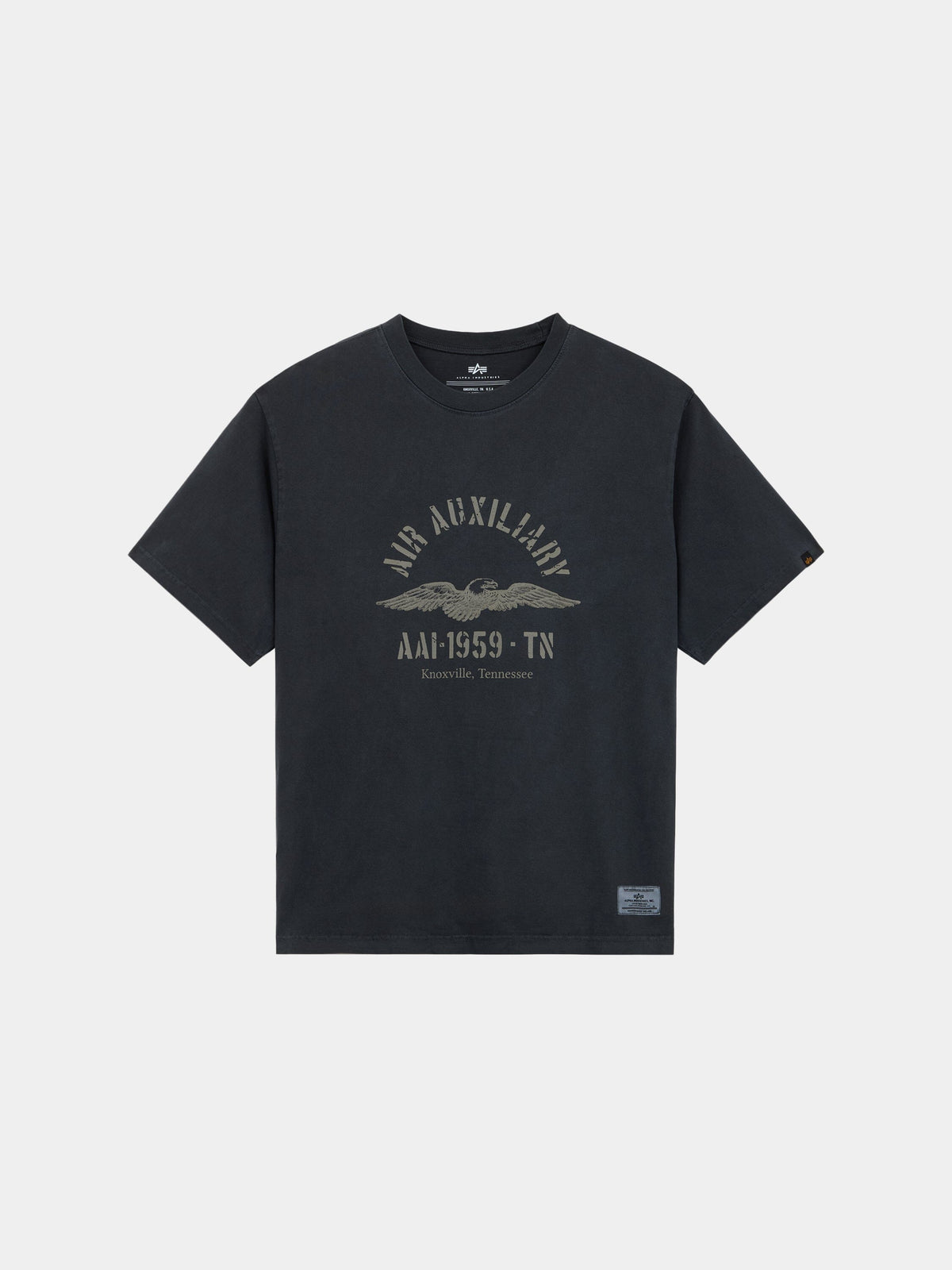 ESSENTIAL BATTLEWASH AIR AUX TEE BLACK | Alpha Industries