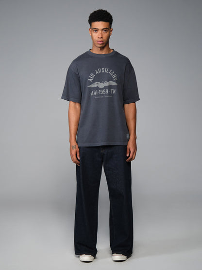 ESSENTIAL BATTLEWASH AIR AUX TEE BLACK | Alpha Industries