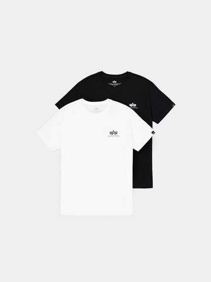 Basic Small Logo T-Shirt 2 Pack BLACK/WHITE | Alpha Industries