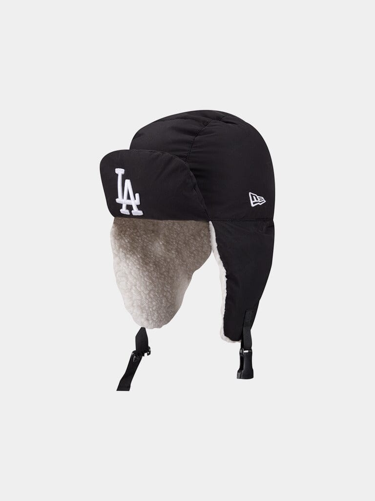 LOS ANGELES DODGERS X ALPHA X NEW ERA PUFFER TRAPPER HAT BLACK | Alpha Industries