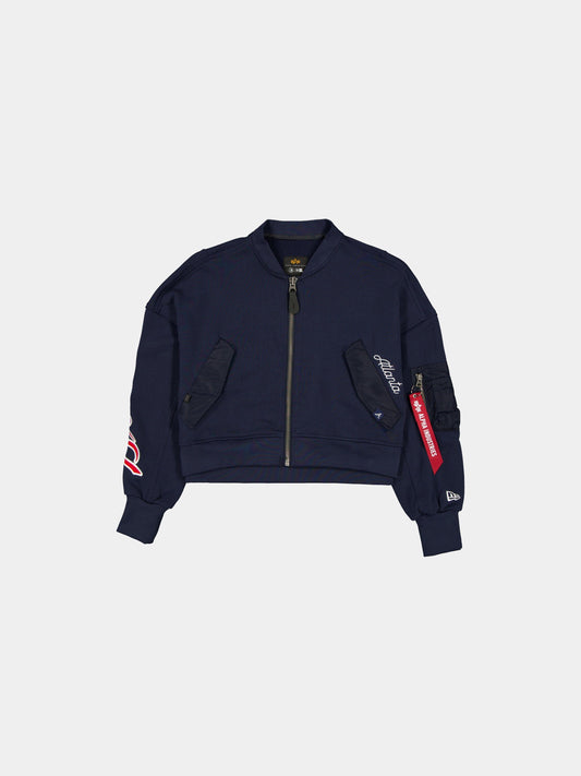 Atlanta Braves X Alpha X New Era L-2B French Terry Jacket Women's NAVY | Alpha Industries