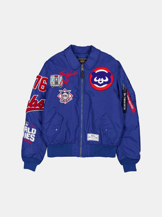 CHICAGO CUBS X ALPHA X NEW ERA MA-1 COLLARED BOMBER JACKET LIGHT ROYAL | Alpha Industries
