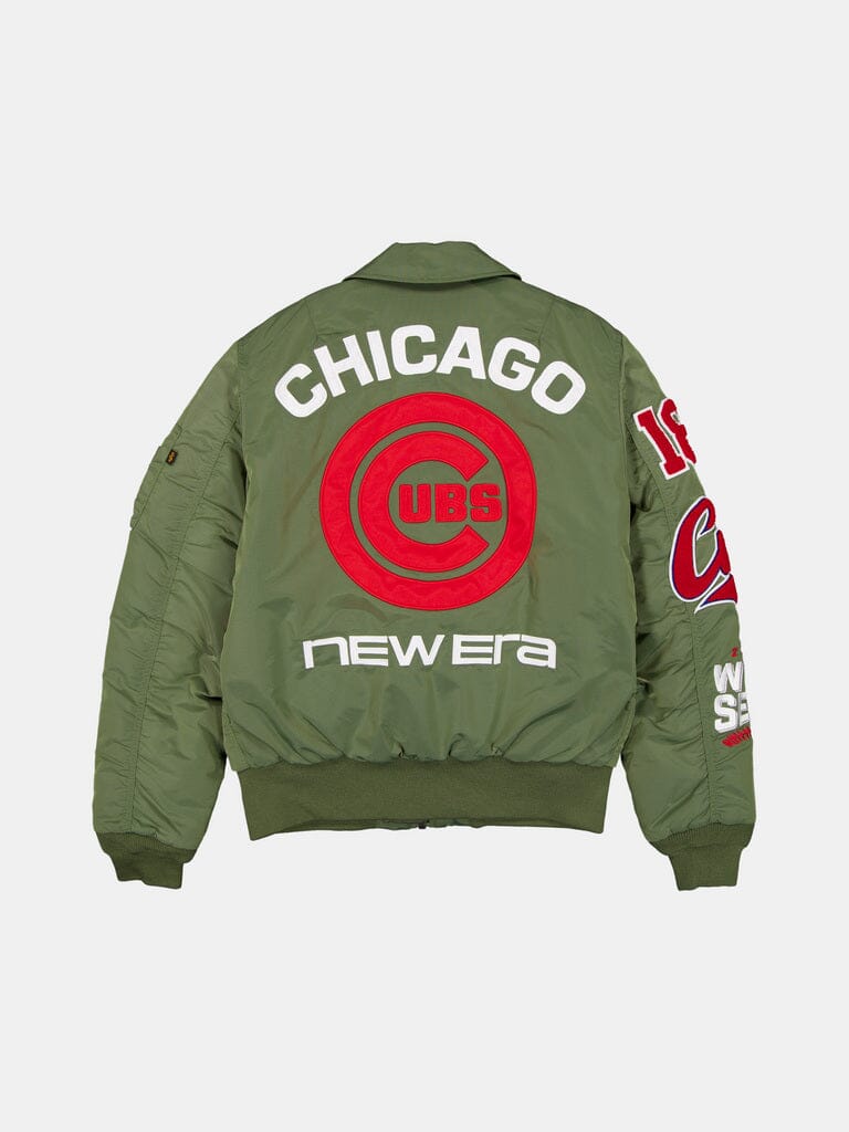 CHICAGO CUBS X ALPHA X NEW ERA MA-1 COLLARED BOMBER JACKET GREEN | Alpha Industries