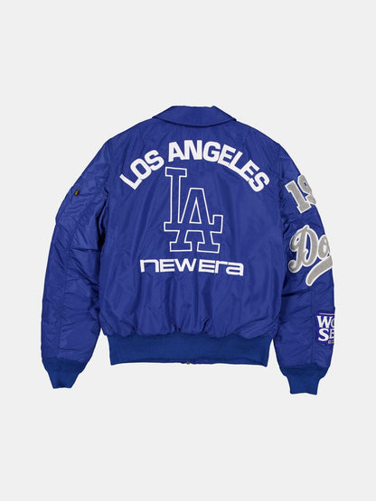 LOS ANGELES DODGERS X ALPHA X NEW ERA MA-1 COLLARED BOMBER JACKET LIGHT ROYAL | Alpha Industries