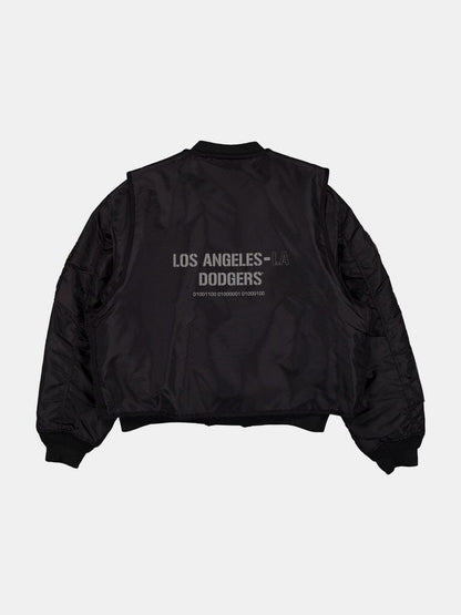 LOS ANGELES DODGERS X ALPHA X NEW ERA MA-1 BOMBER JACKET WITH VEST BLACK | Alpha Industries