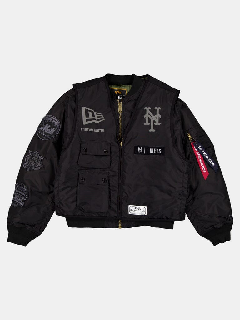 NEW YORK METS X ALPHA X NEW ERA MA-1 BOMBER JACKET WITH VEST BLACK | Alpha Industries