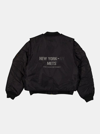 NEW YORK METS X ALPHA X NEW ERA MA-1 BOMBER JACKET WITH VEST BLACK | Alpha Industries