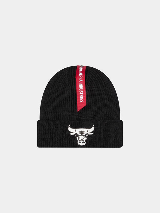 Chicago Bulls X Alpha X New Era Short Cuff Beanie BLACK | Alpha Industries