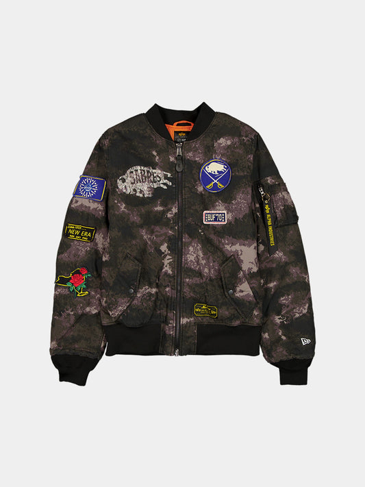 Buffalo Sabres X Alpha X New Era MA-1 Bomber Jacket (Black Camo) BLACK | Alpha Industries